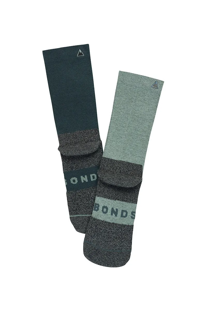 4 Pairs X Bonds Explorer Light Tough Crew Cotton Blend Socks - Grey 04K Print