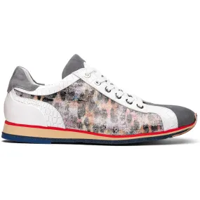 66-250-GRY LEO Sueded Italian Goatskin Sneakers Grey Multi