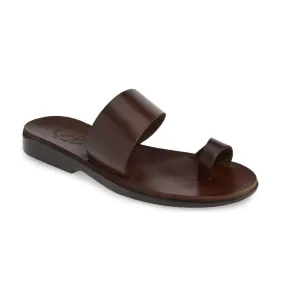 Abra - Leather Toe Loop Sandal | Brown