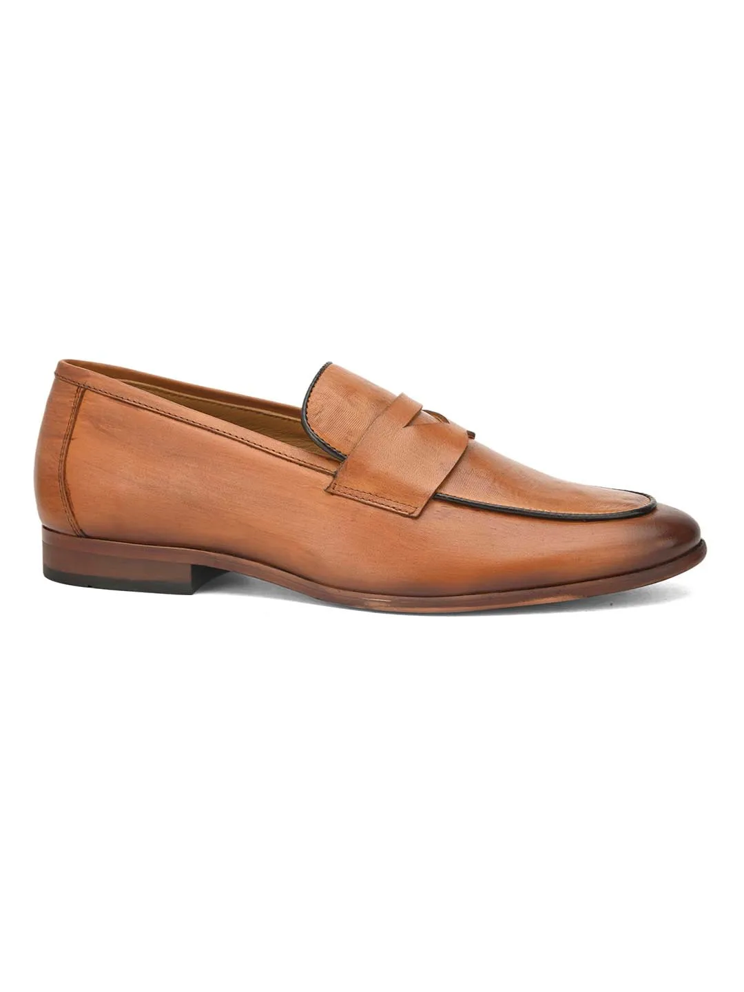 Alberto Torresi Genuine Leather Tan Loafers For Men