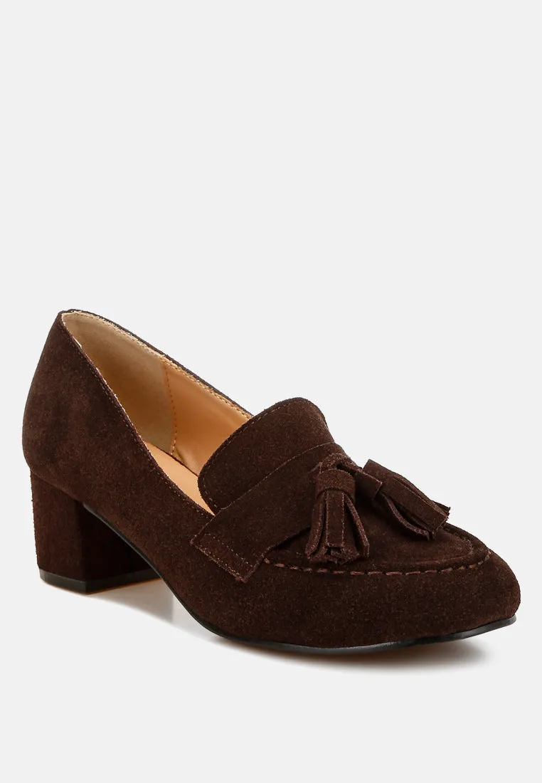 Aloha Tassels Detail Suede Loafers