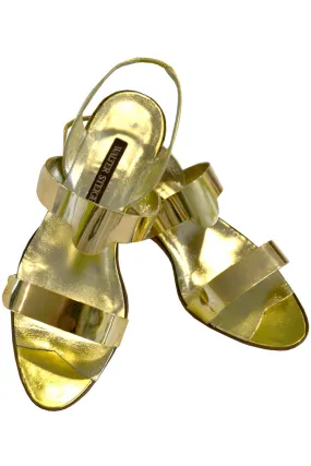 Amazing Gold Metal Walter Steiger Vintage Sandals 10 B