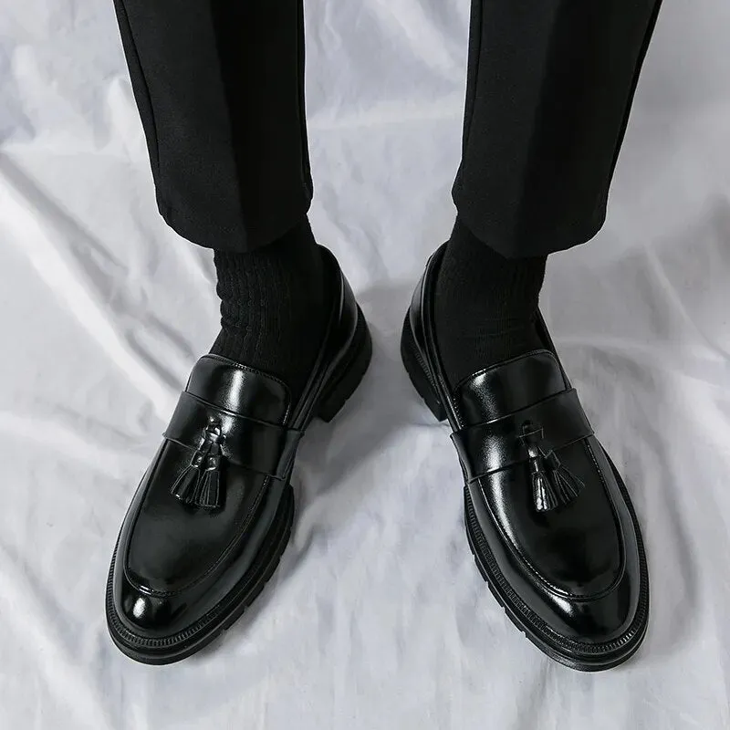 Amozae- Gwanak Faux Leather Tassel Loafers