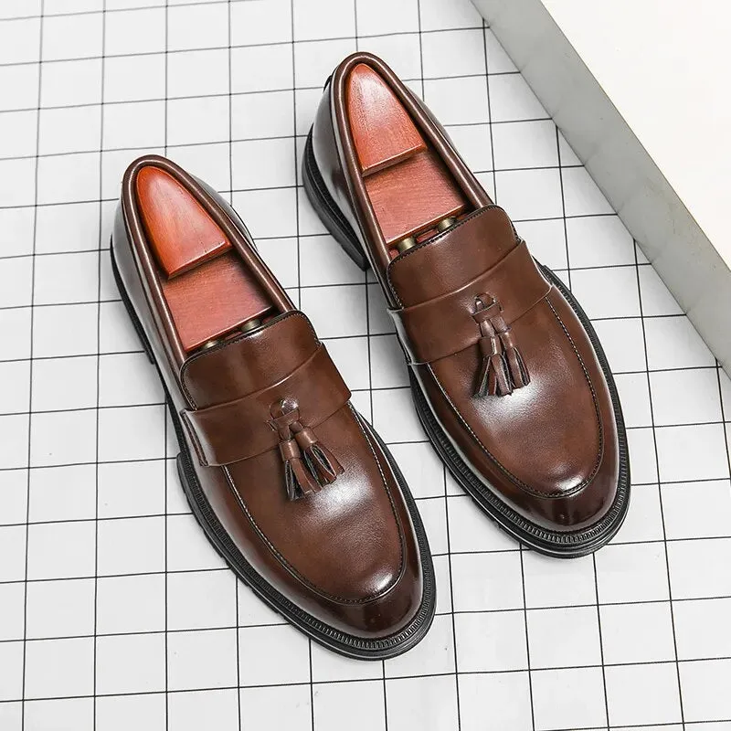 Amozae- Gwanak Faux Leather Tassel Loafers