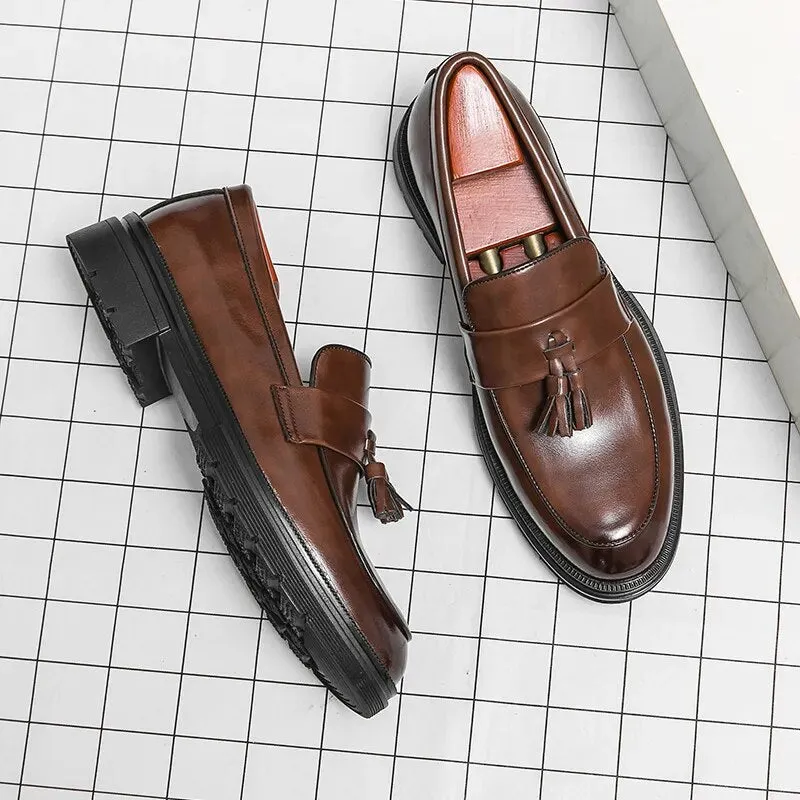 Amozae- Gwanak Faux Leather Tassel Loafers