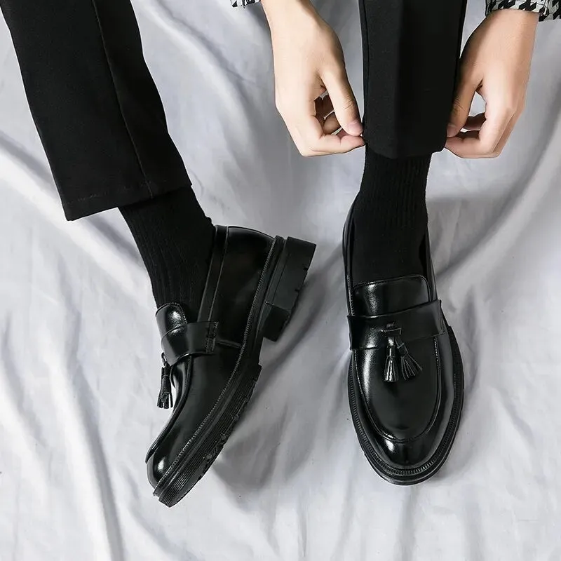 Amozae- Gwanak Faux Leather Tassel Loafers