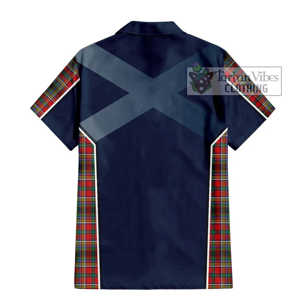 Anderson of Arbrake Tartan Short Sleeve Button Shirt with Family Crest and Lion Rampant Vibes Sport Style