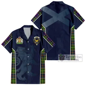 Arnott Tartan Short Sleeve Button Shirt with Family Crest and Lion Rampant Vibes Sport Style