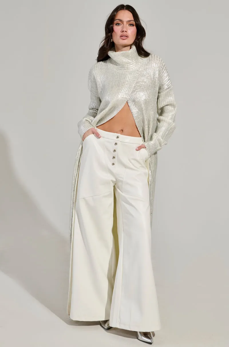 ASHLYN FAUX LEATHER PANT IN WHITE