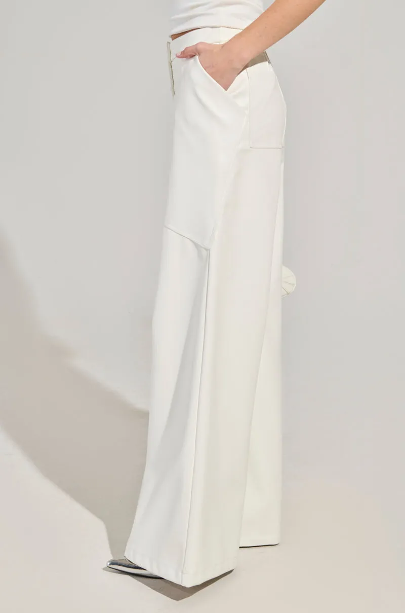 ASHLYN FAUX LEATHER PANT IN WHITE