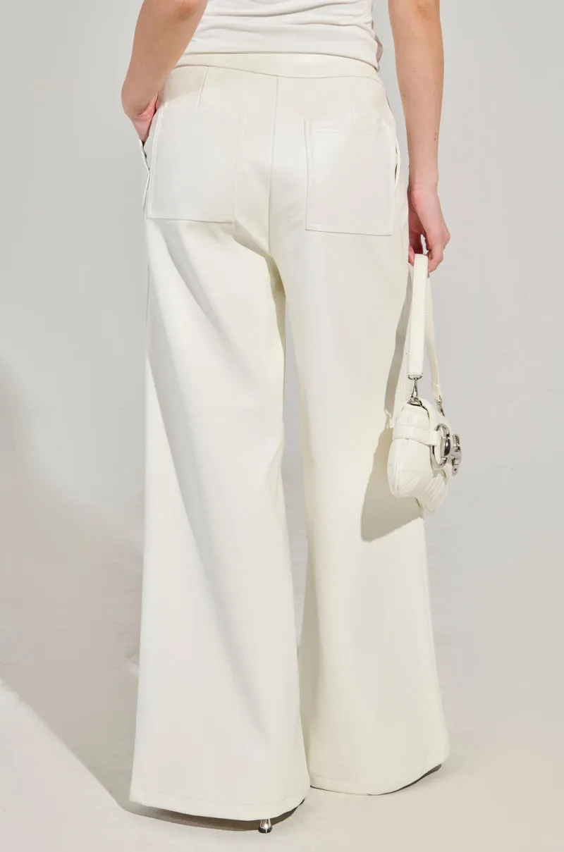 ASHLYN FAUX LEATHER PANT IN WHITE