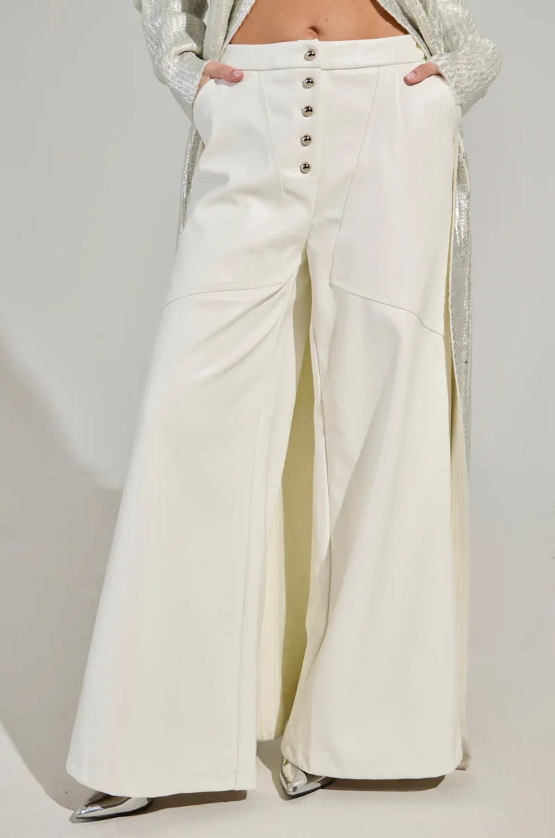 ASHLYN FAUX LEATHER PANT IN WHITE