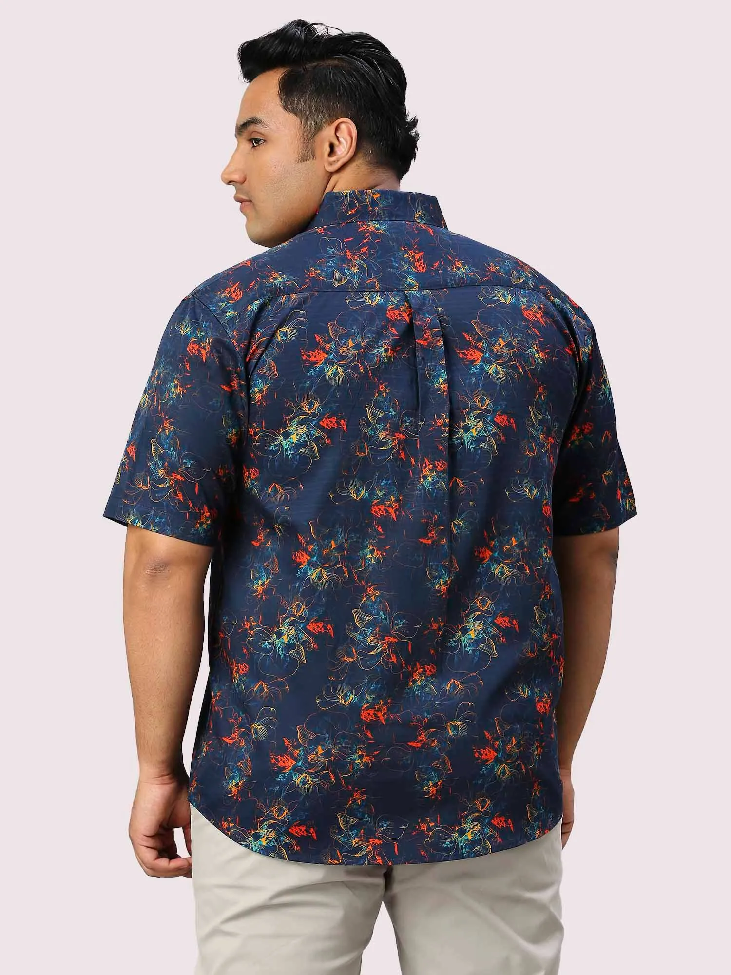 Aster Printed Half Sleeve Men's Plus Size Shirt