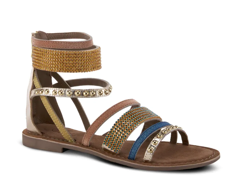 Azura BELALIA - GLDM Gold Multi Leather SlingBack Sandals