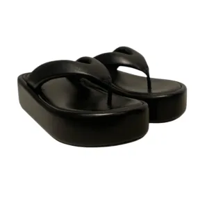 BALENCIAGA/Sandals/US 7/Leather/BLK/LEATHER THONG SANDALS