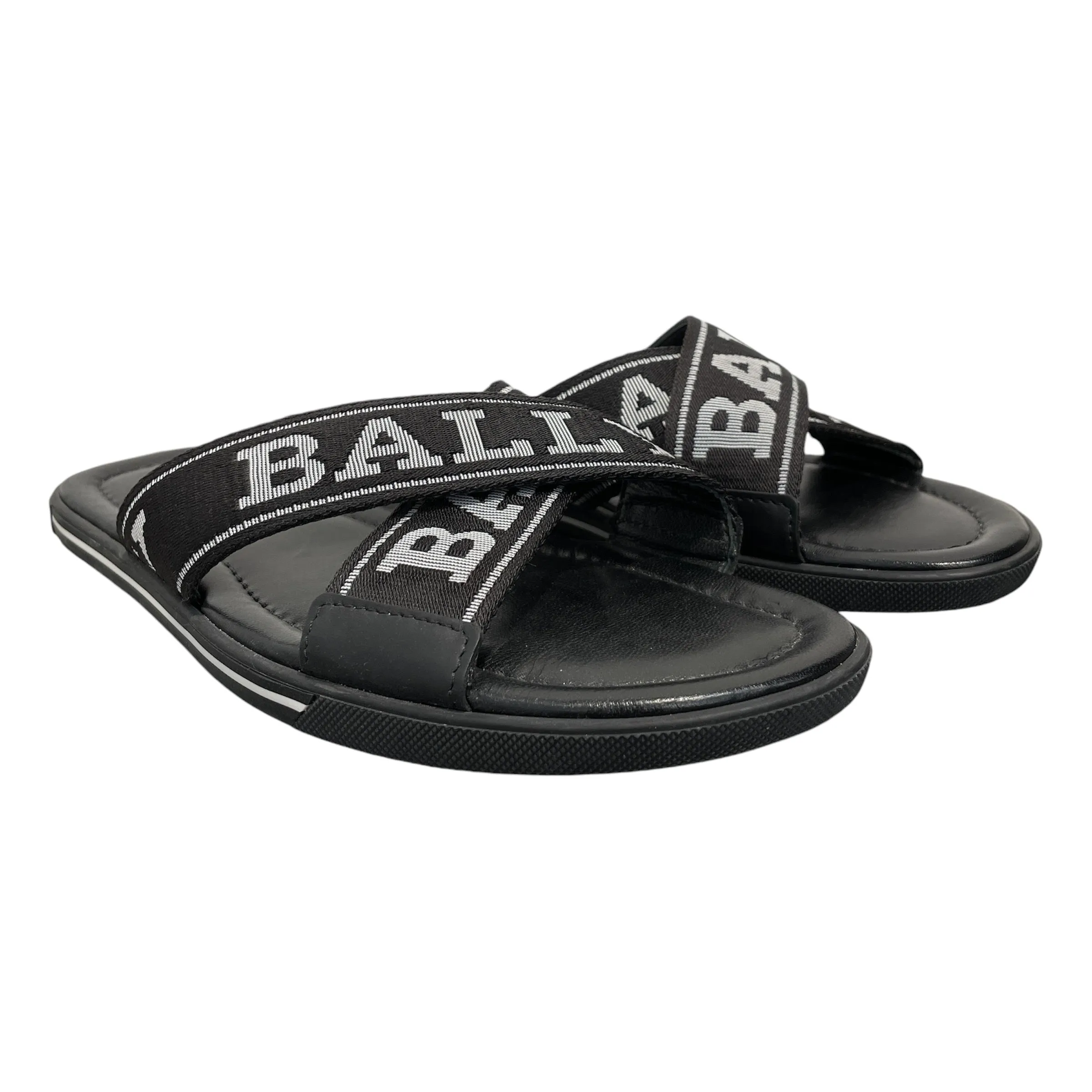 BALLY/Sandals/US 8.5/BLK/"BALLY" ON SHOE STRAPS