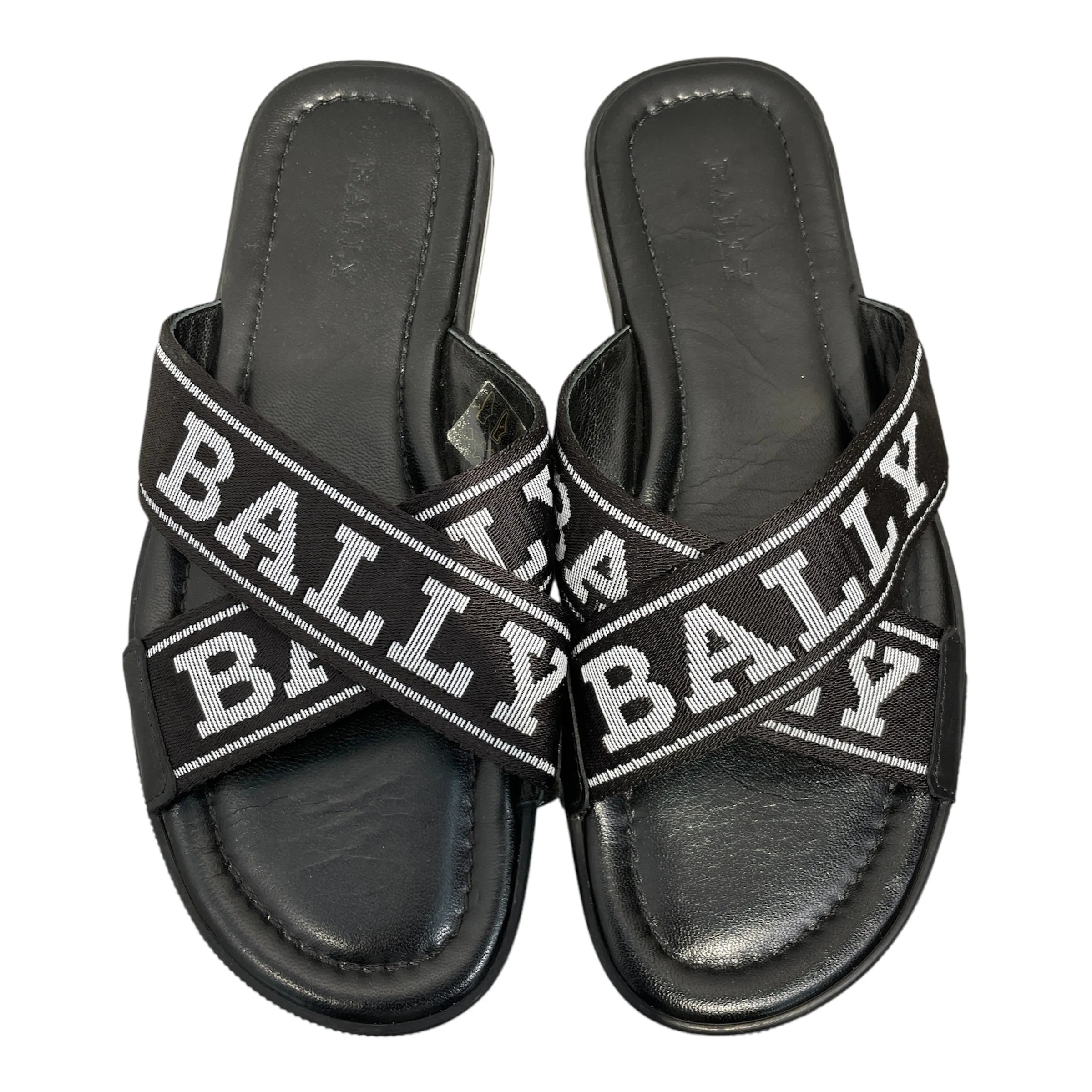 BALLY/Sandals/US 8.5/BLK/"BALLY" ON SHOE STRAPS