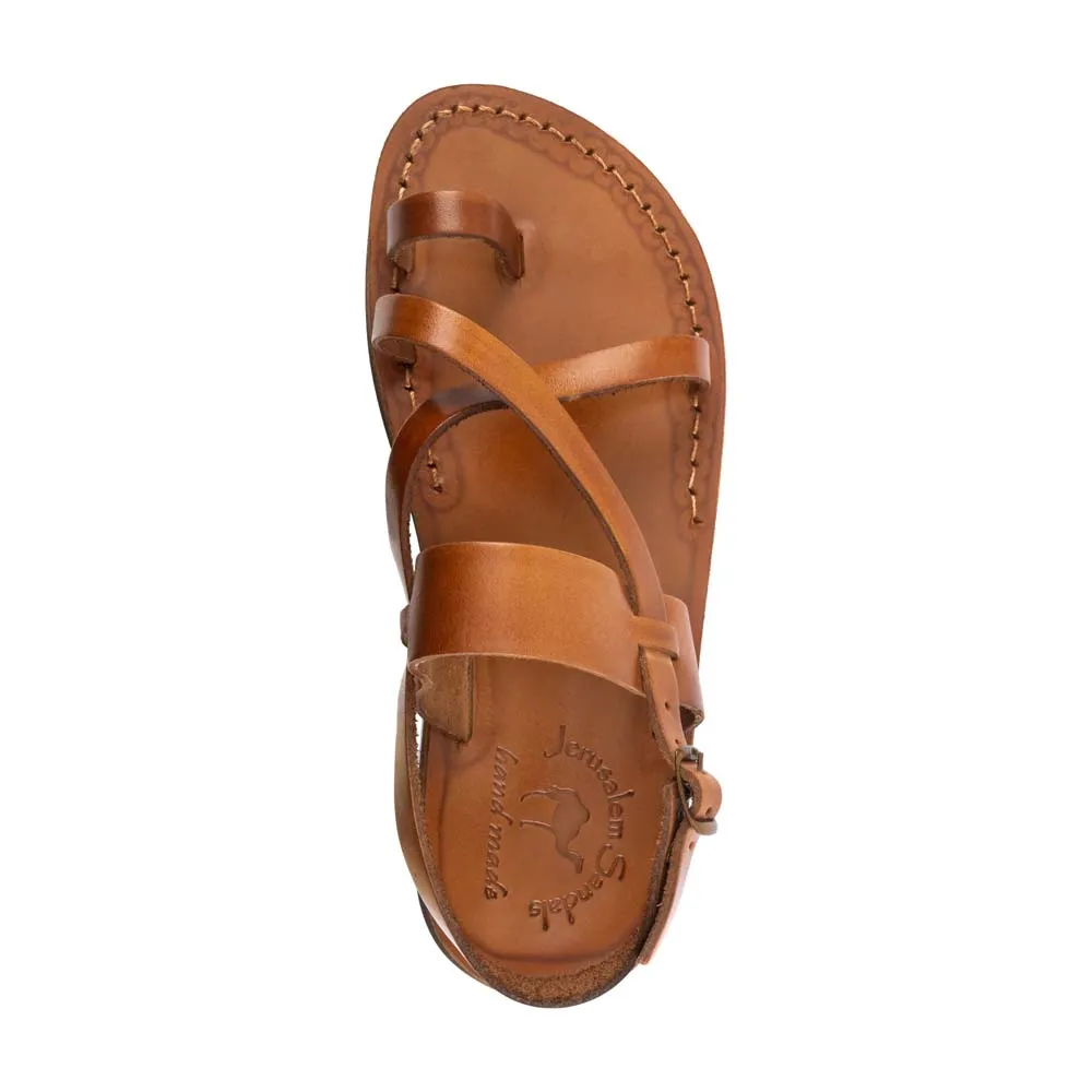 Bethany - Leather Cross Strap Sandal | Honey