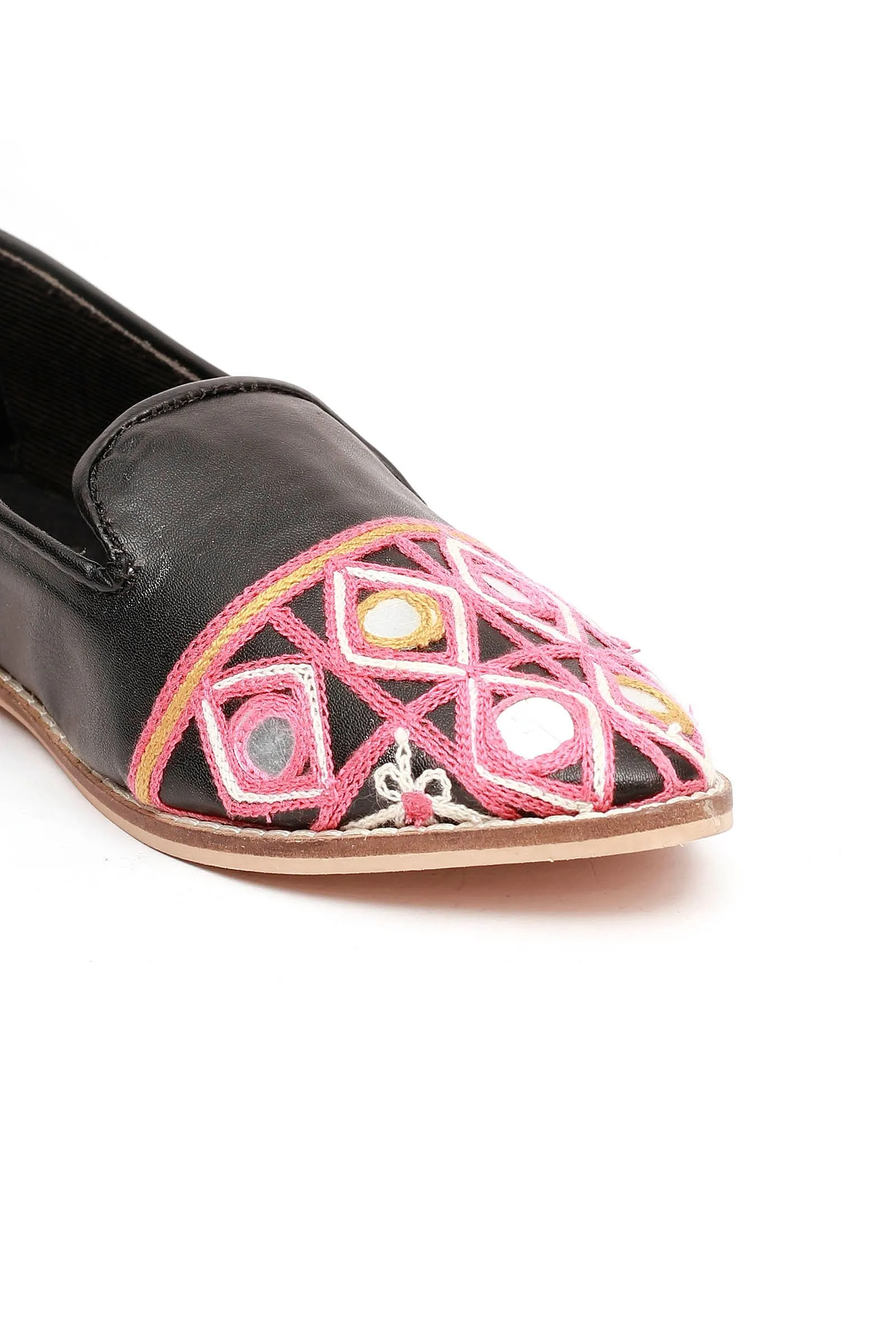 Black & Pink Kutch Loafers