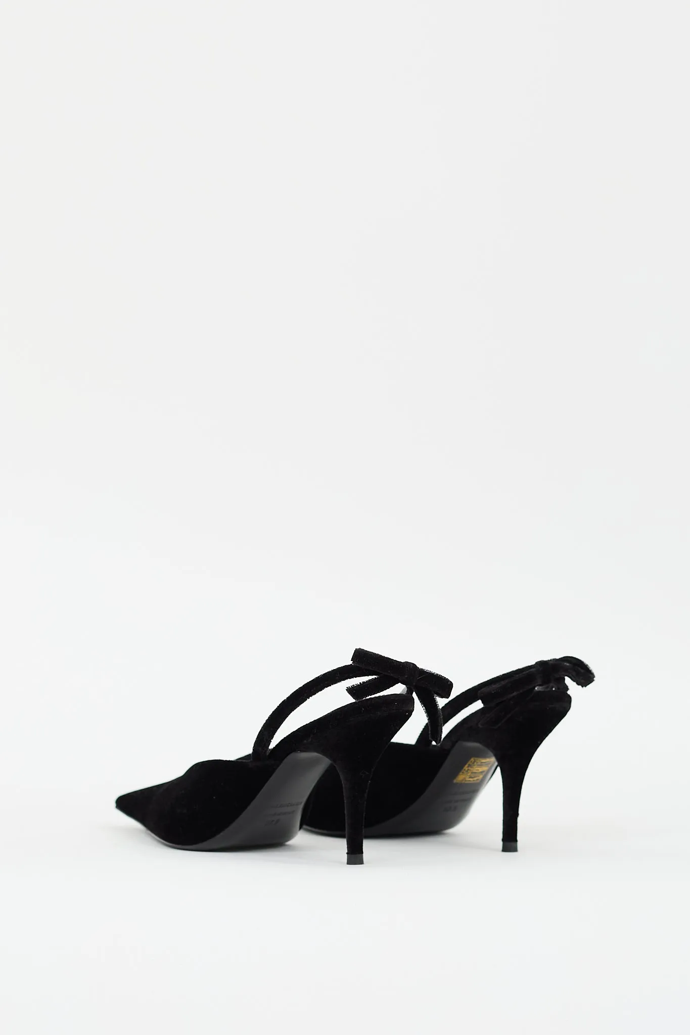 Black Velvet Bow Slingback Pump