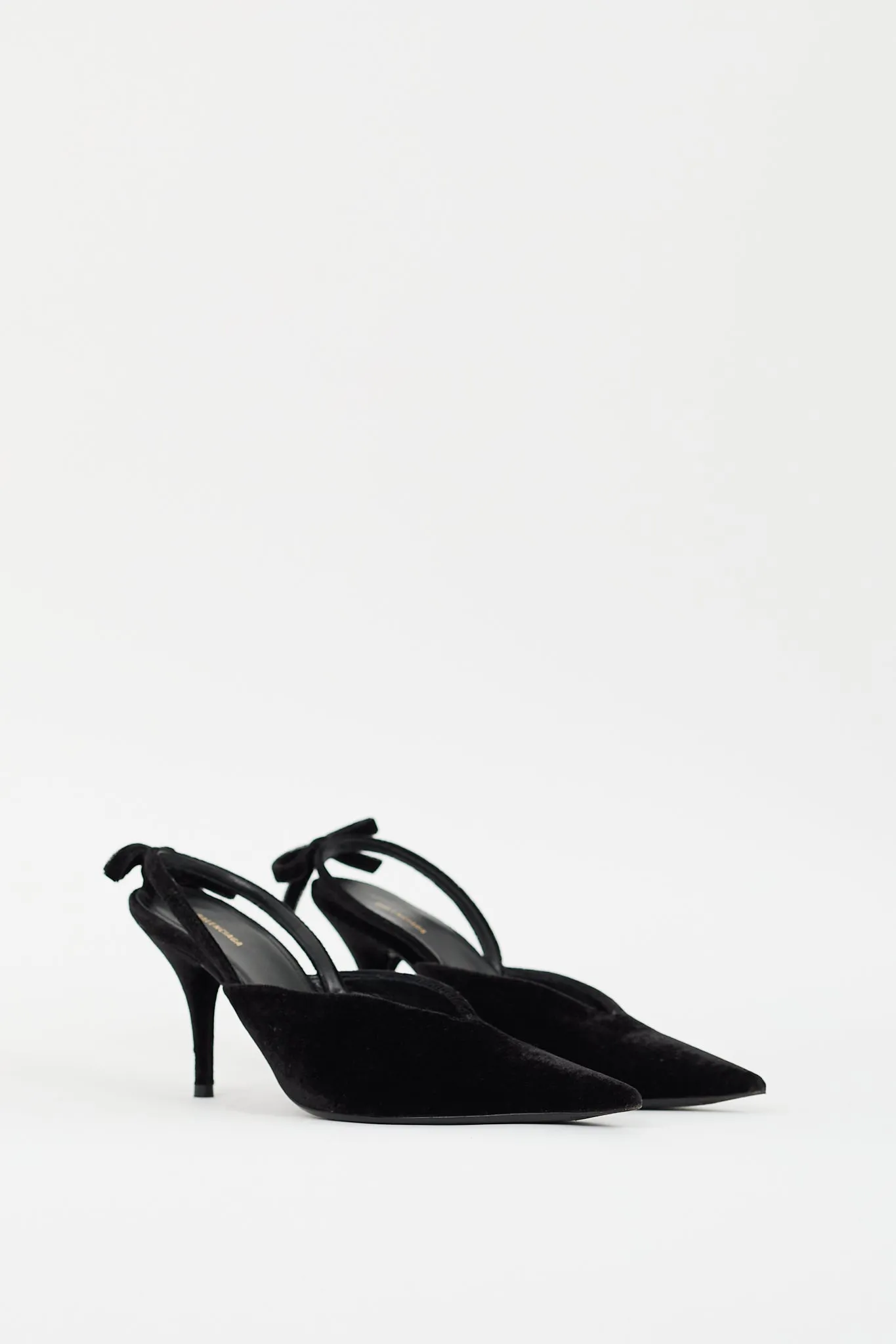 Black Velvet Bow Slingback Pump