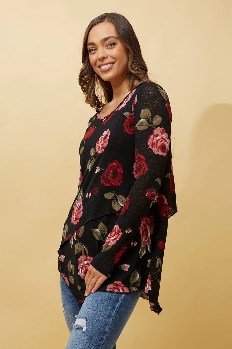 BOBBI FLORAL DOUBLE LAYERED TOP