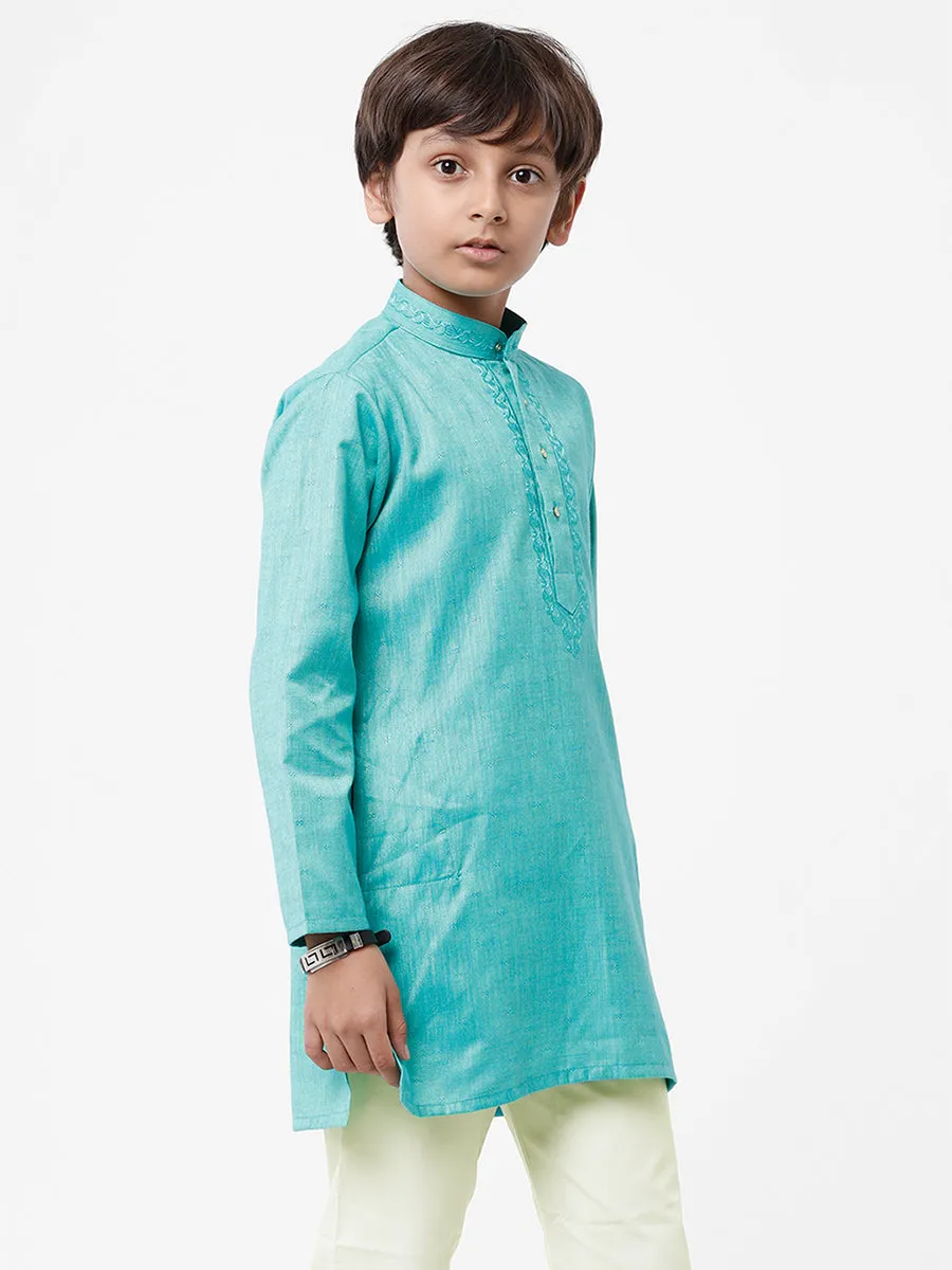 Boys Best Kurta Pyjama Set Blue