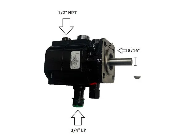 (BR002001B) 2 STAGE PUMP - HYDRAULIC 11GPM (1001832), 1/2" shaft (s/c 791862)