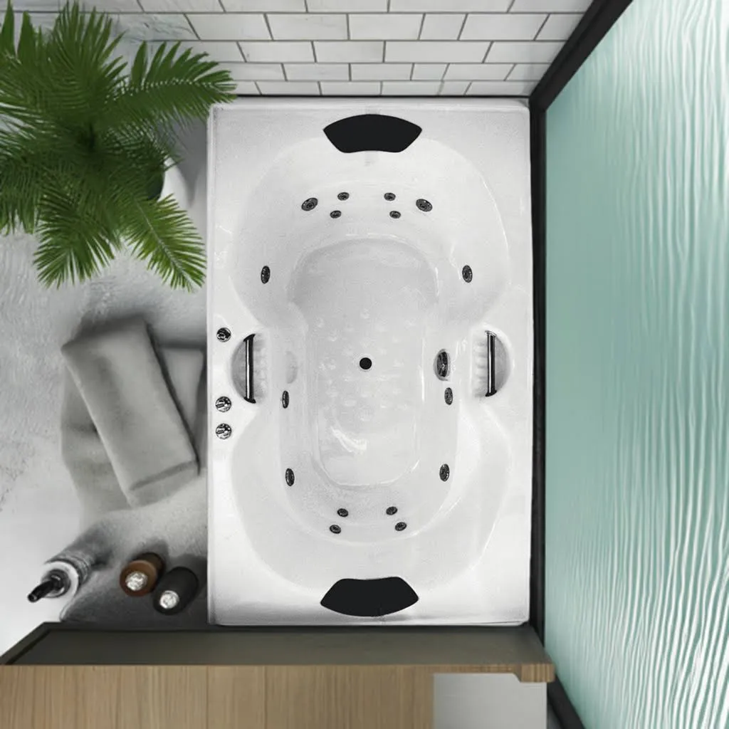 Broadway Bathroom Andorra 1790mm Spa With Electronic Touch Pad 12 Jets White