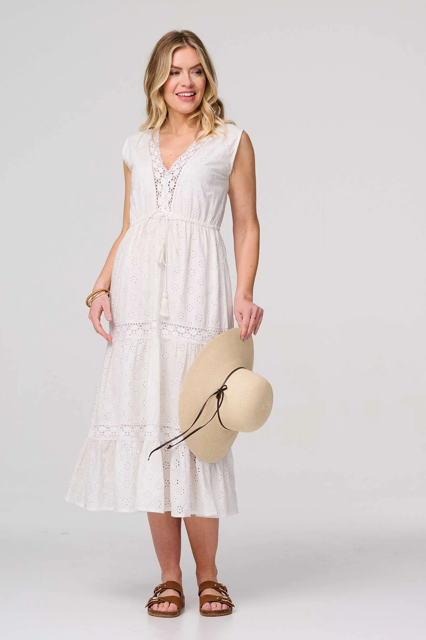 Broderie Anglaise Tiered Dress