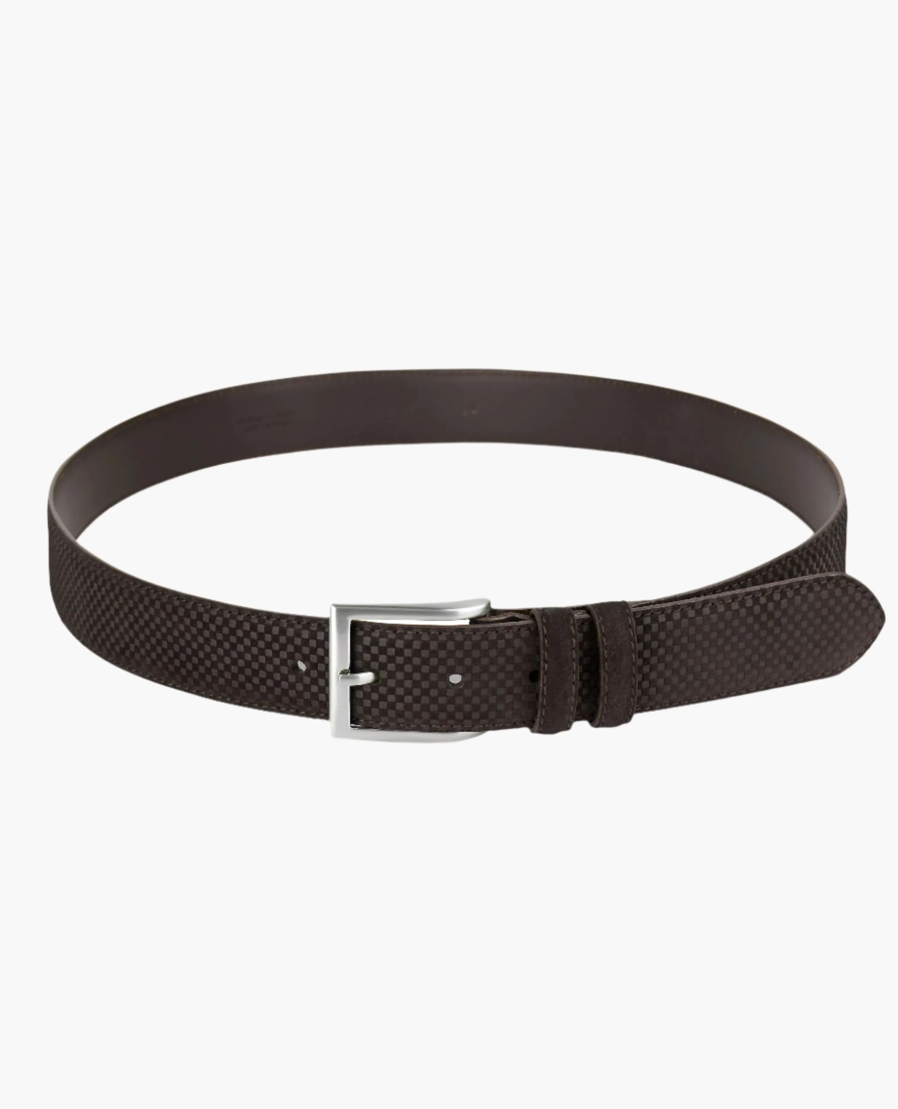 Brown Check Suede Belt