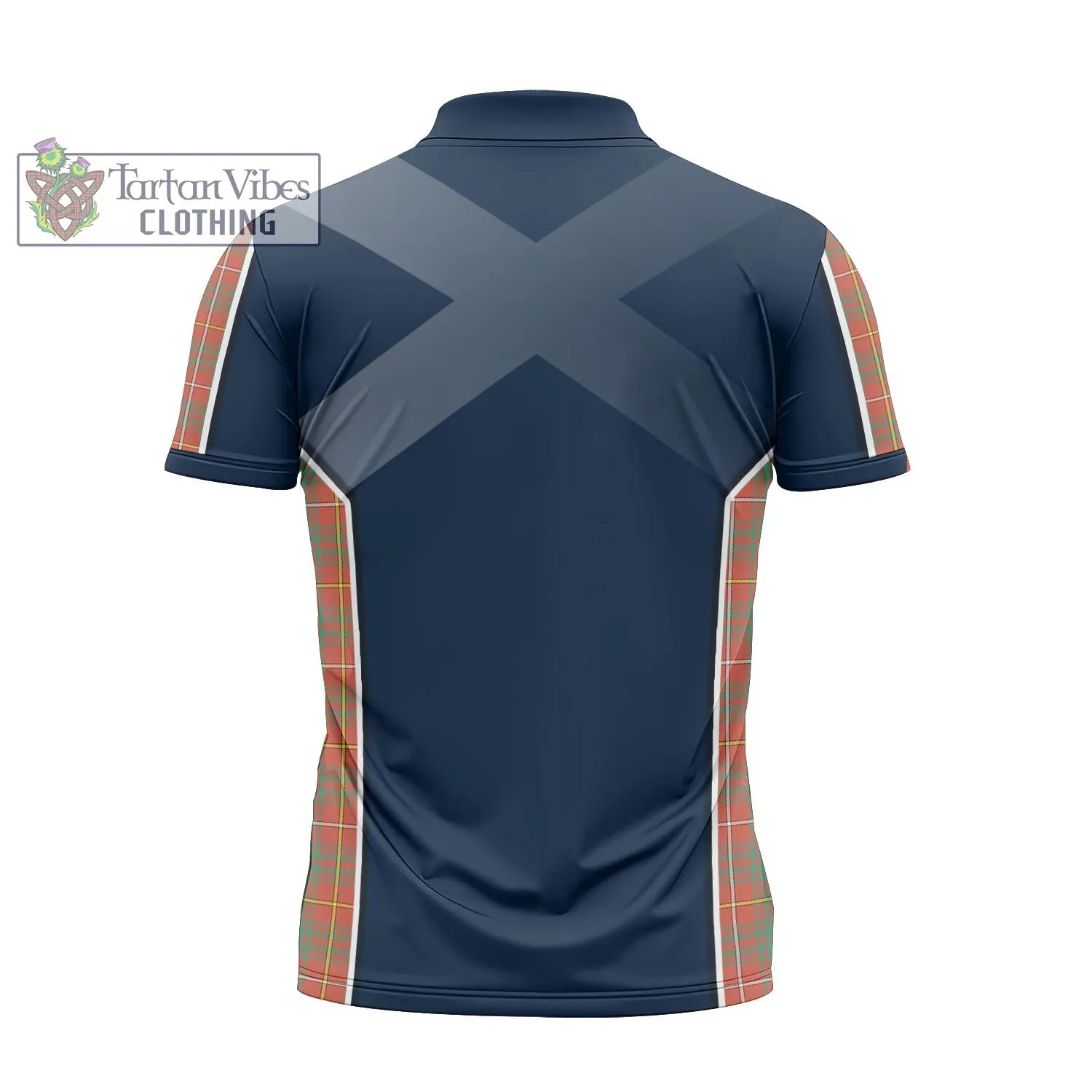 Bruce Ancient Tartan Zipper Polo Shirt with Family Crest and Scottish Thistle Vibes Sport Style