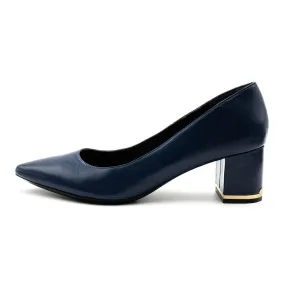 Calvin Klein Nita Pointy Pump High-Heel Shoes Leather Blue Colour For Women