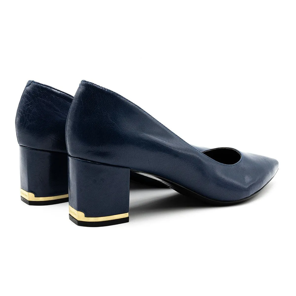 Calvin Klein Nita Pointy Pump High-Heel Shoes Leather Blue Colour For Women