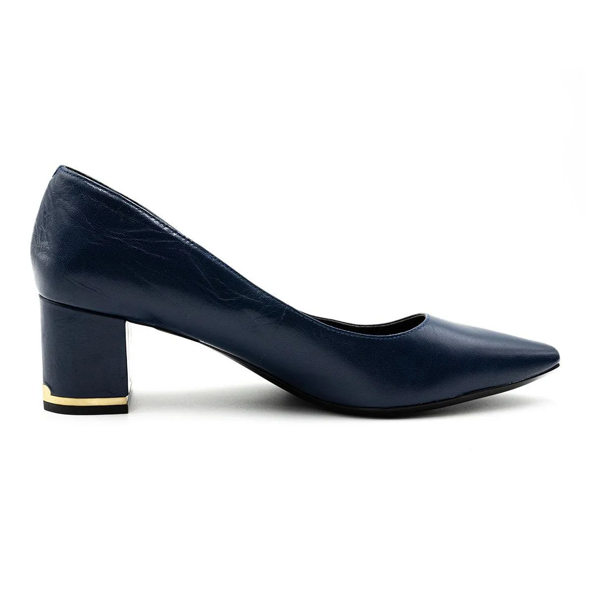 Calvin Klein Nita Pointy Pump High-Heel Shoes Leather Blue Colour For Women