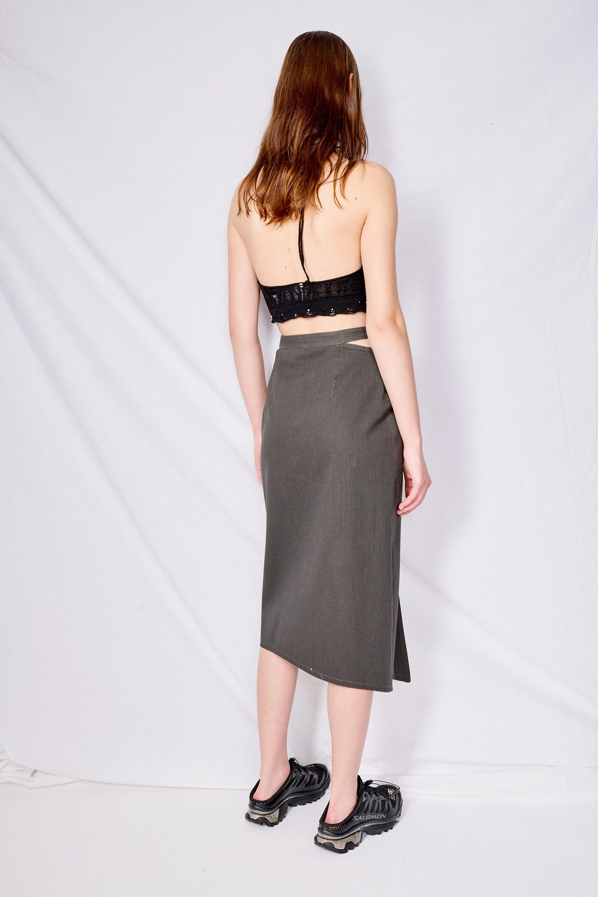 Charcoal Apron Skirt