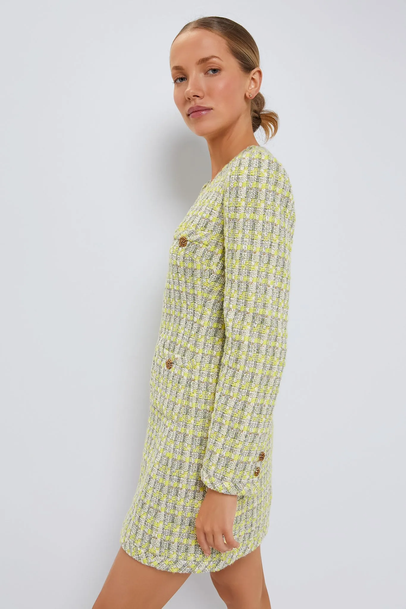 Citron Tweed Coralie Dress