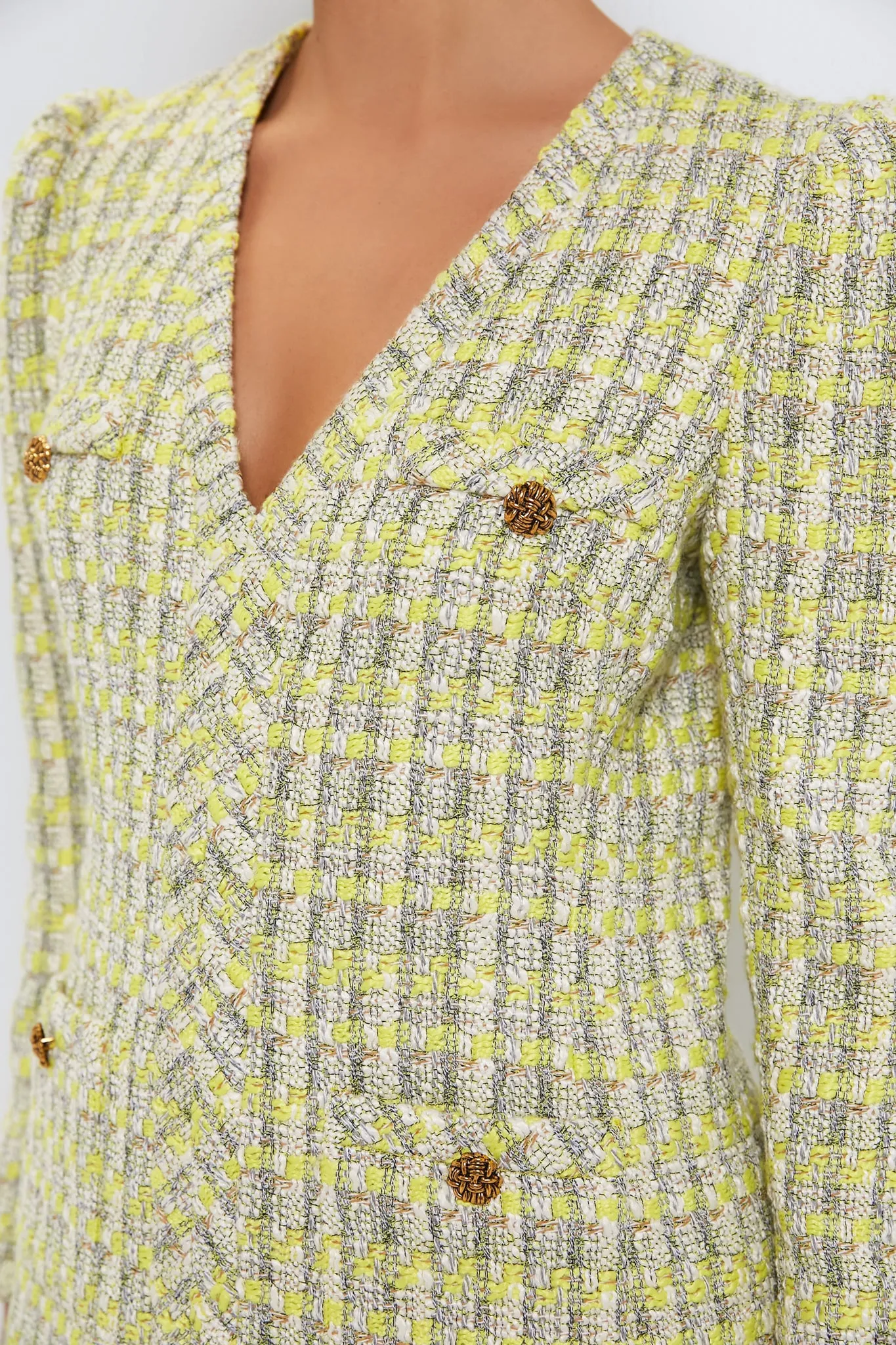 Citron Tweed Coralie Dress