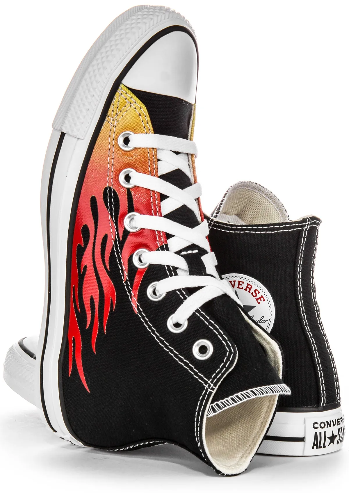 Converse 171130C All Star Flame Hi In Black Red