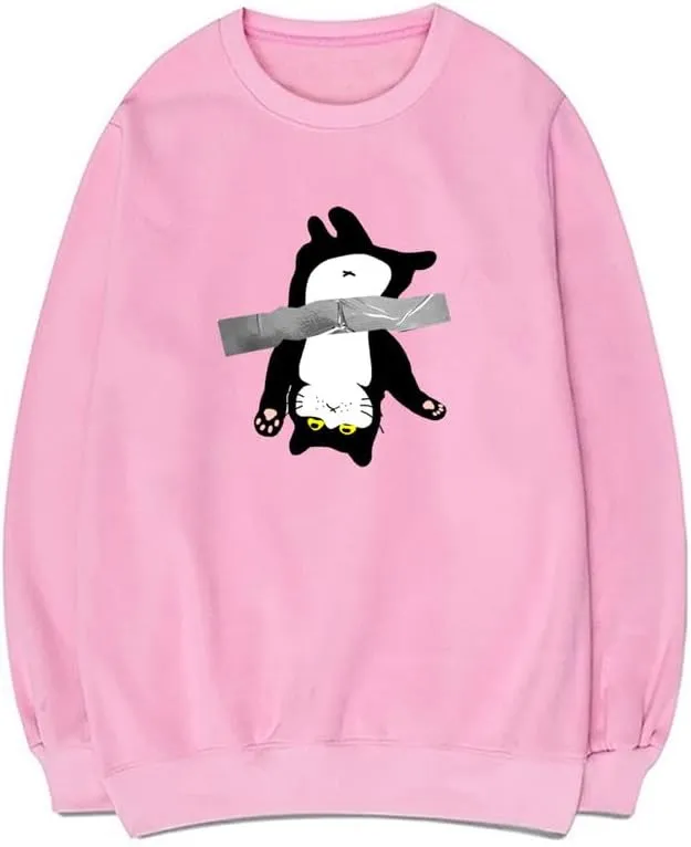 CORIRESHA Cat Lover Pullover Crew Neck Long Sleeve Cotton Cute Sweatshirt