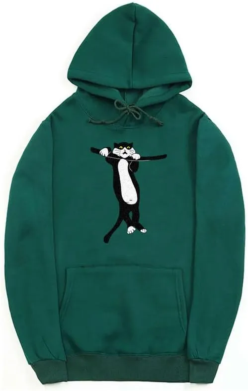 CORIRESHA Unisex Cat Lovers Hoodie Long Sleeve Drawstring Pocket Cotton Cute Sweatshirt