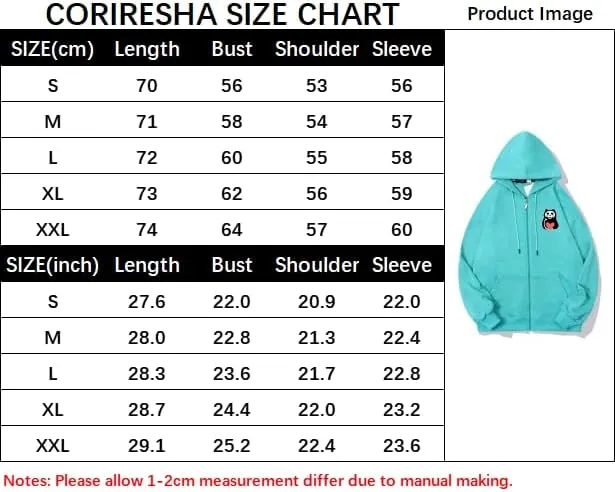 CORIRESHA Unisex Funny Cat Heart Zip Hoodie Long Sleeve Casual Sweatshirt