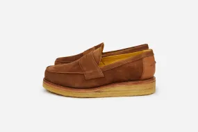 Crepe Wedge Loafer ~ Tan Snuff Suede