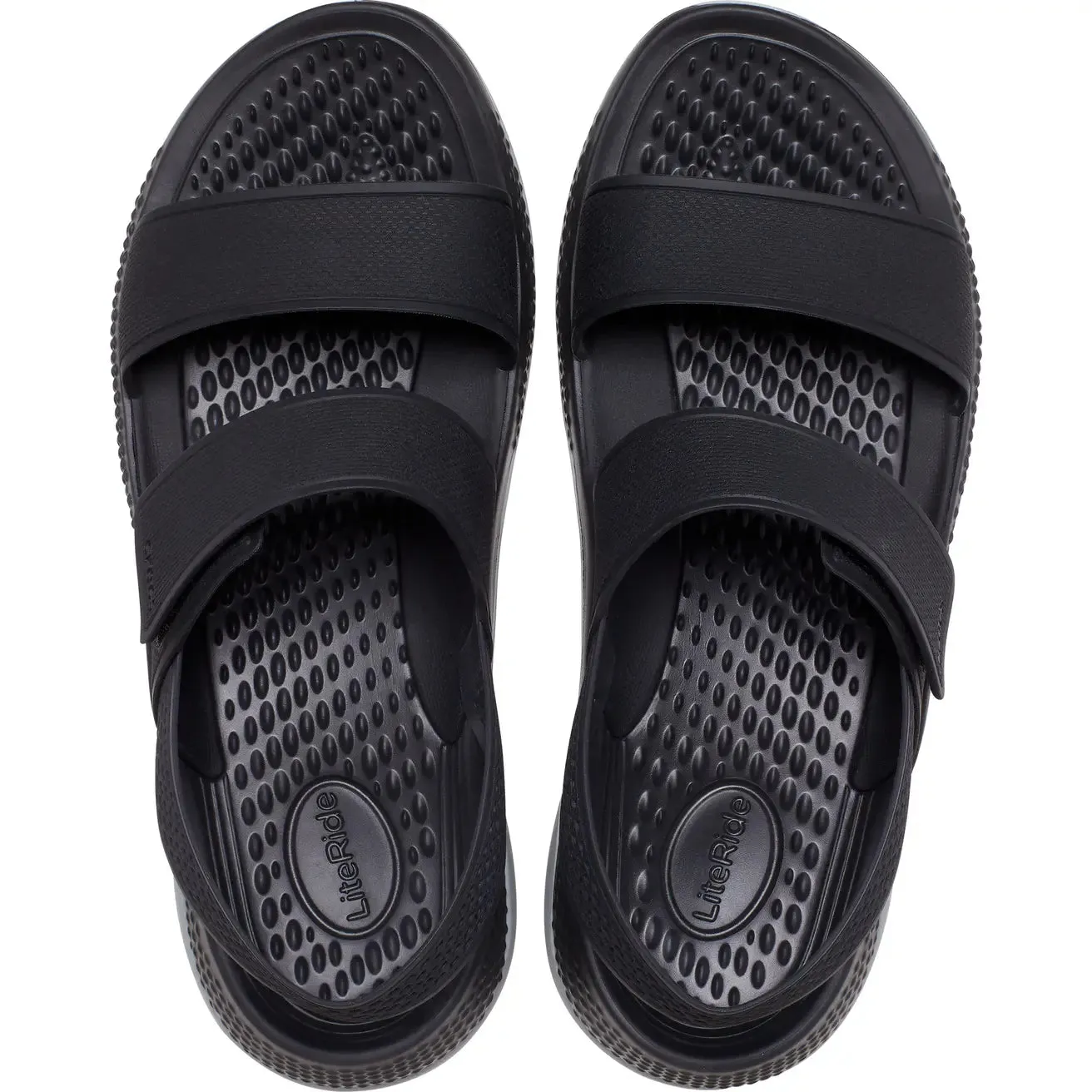 CROCS WOMENS LITERIDE 360 SANDAL - BLACK/LIGHT GREY