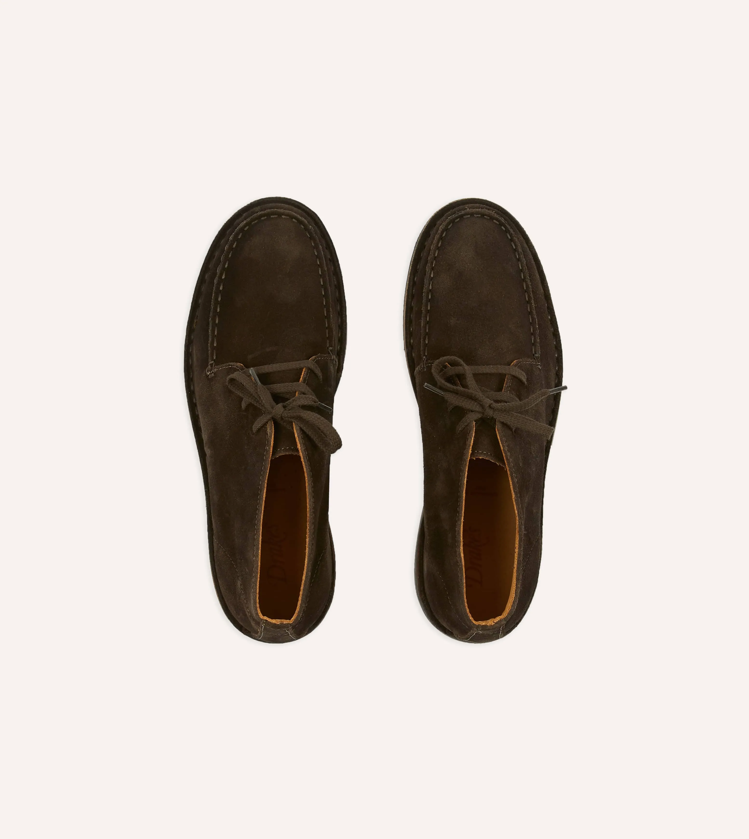 Crosby Moc-Toe Chukka Boot Dark Brown Roughout Suede with Rubber Sole