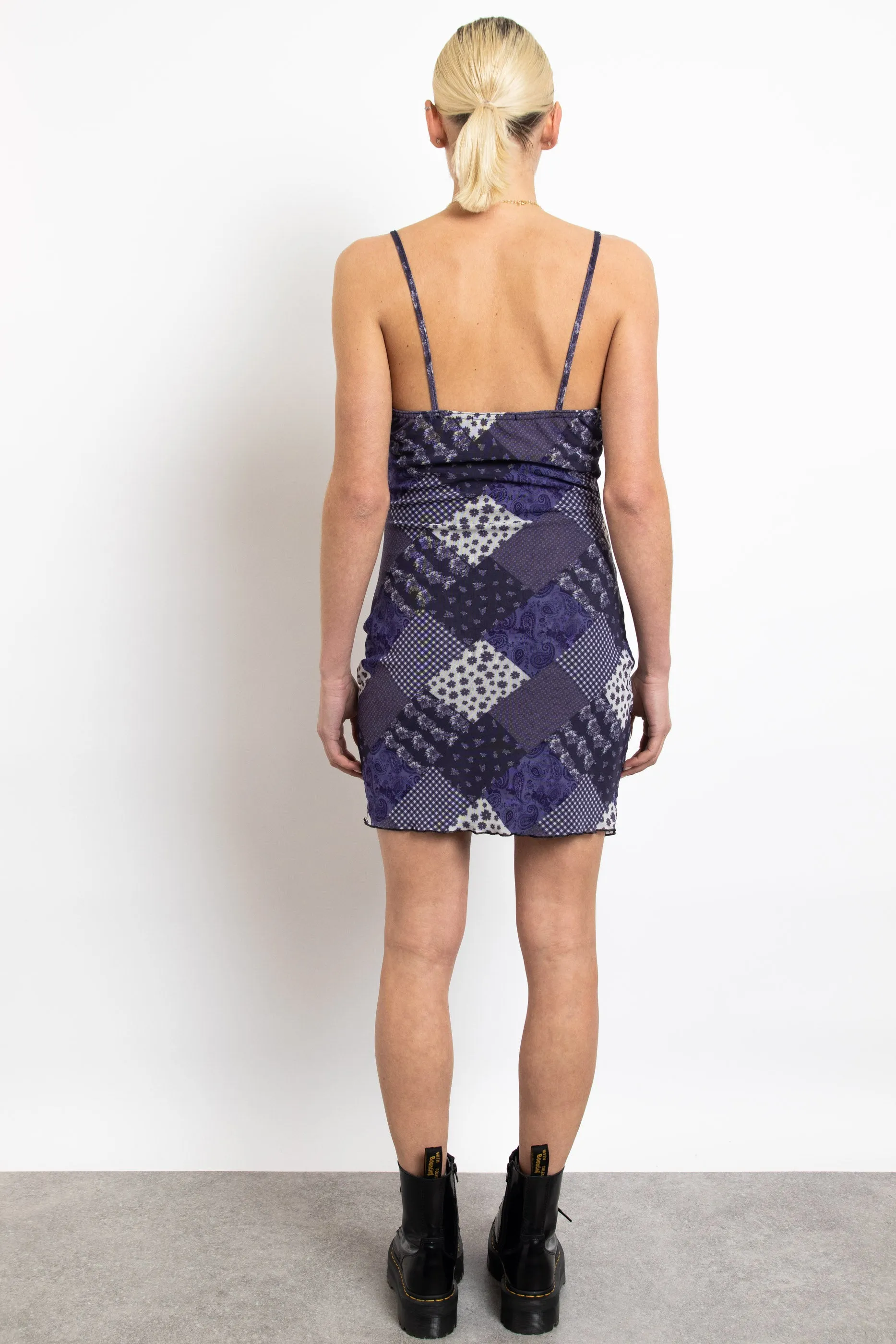 Daisy Street Patchwork Mesh Cami Dress