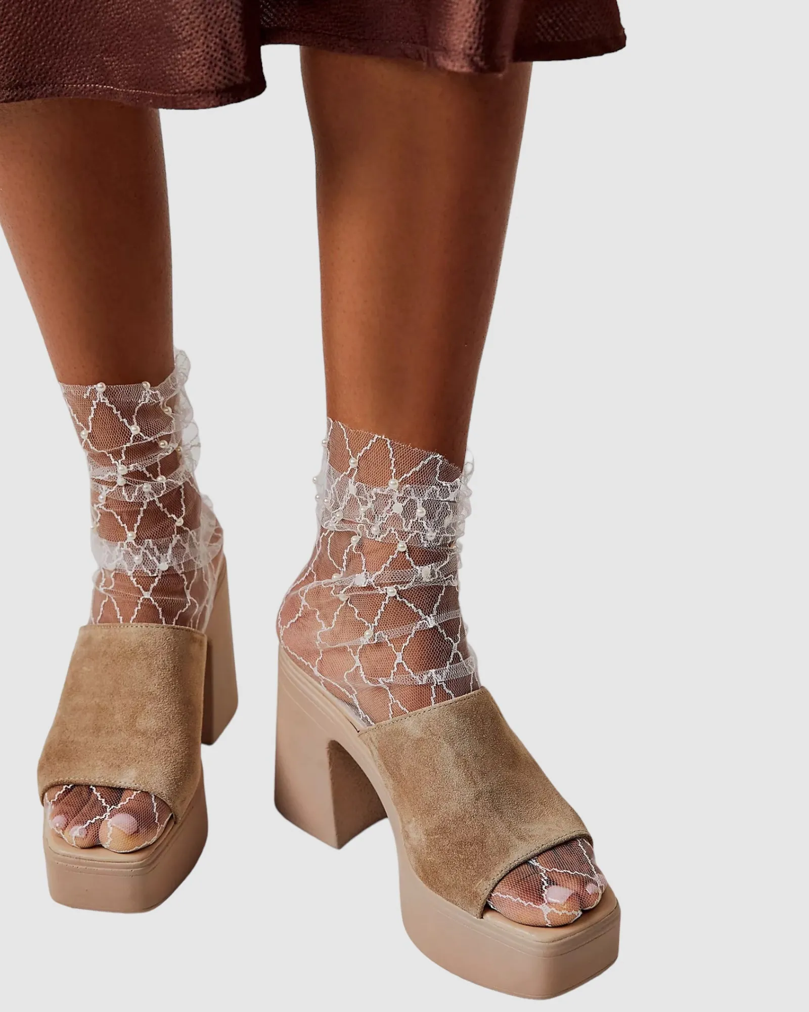 Diamonds and Pearls Socks - White