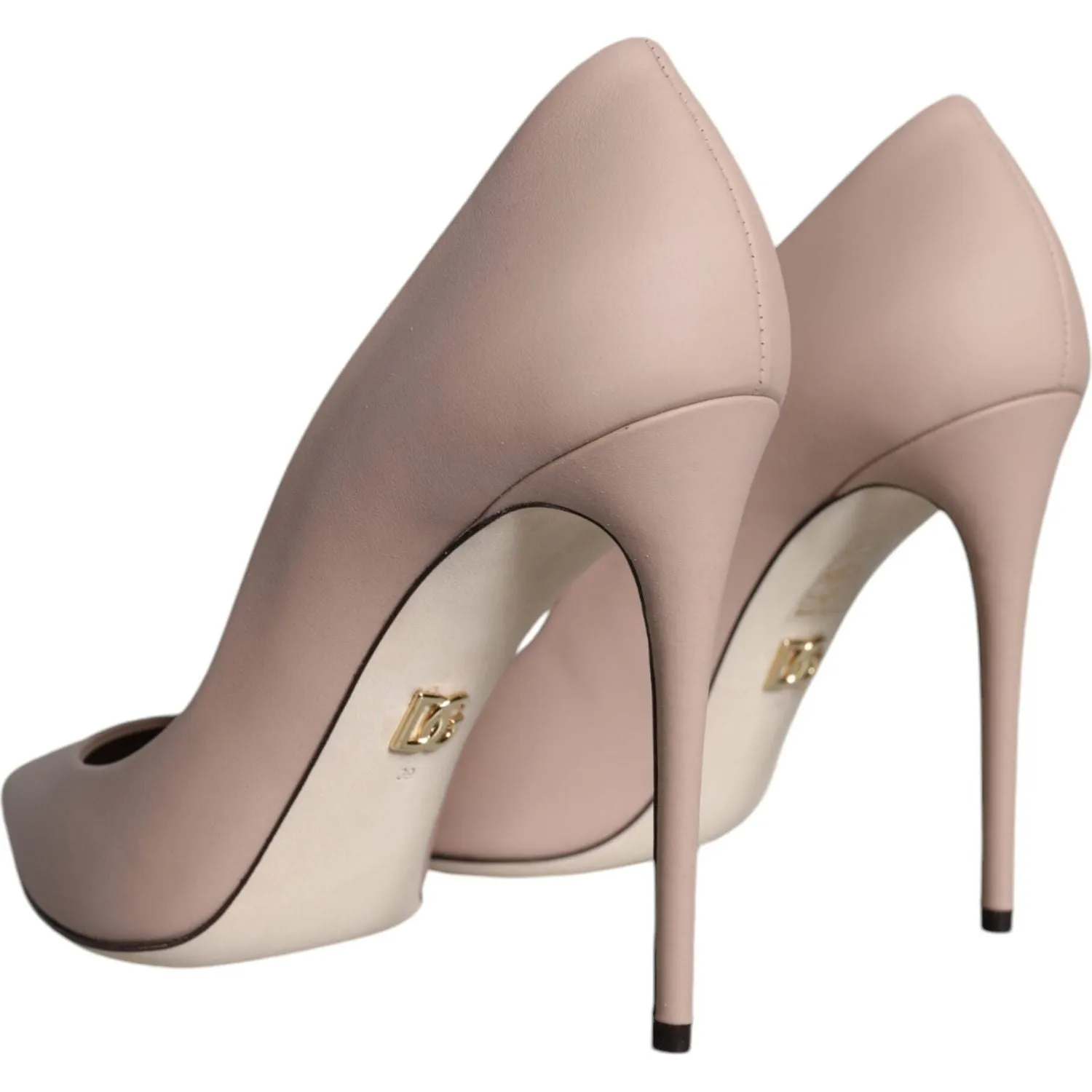 Dolce & Gabbana Beige Leather Stiletto Heels Pumps Shoes