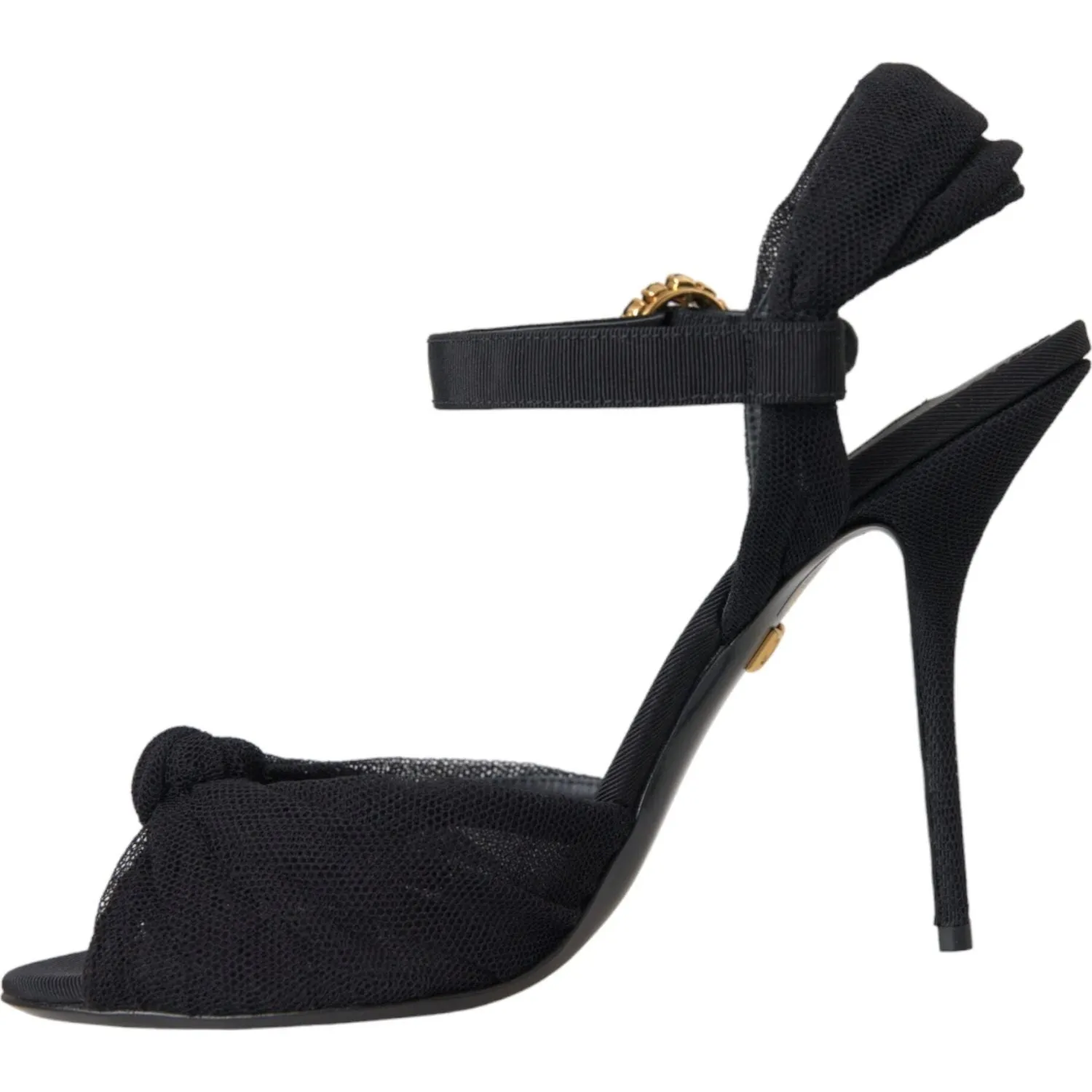 Dolce & Gabbana Black Suede Crystals Keira Sandals Shoes