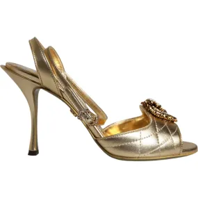 Dolce & Gabbana Gold Devotion Embellished Keira Sandals Shoes